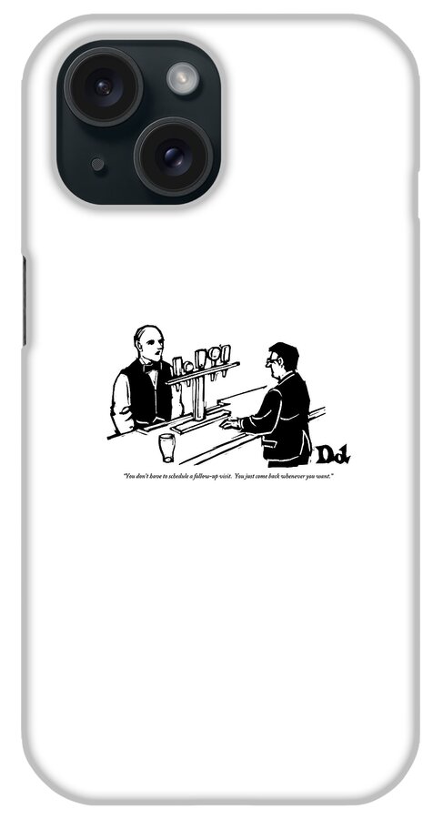 A Bartender Addresses A Man In A Suit iPhone Case