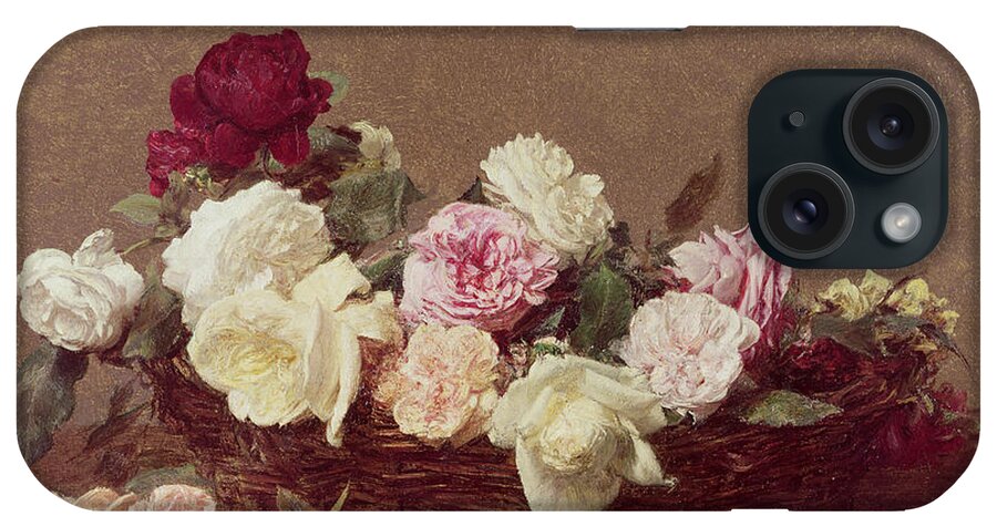 Basket Of Roses iPhone Case featuring the painting A Basket of Roses by Henri Fantin-Latour