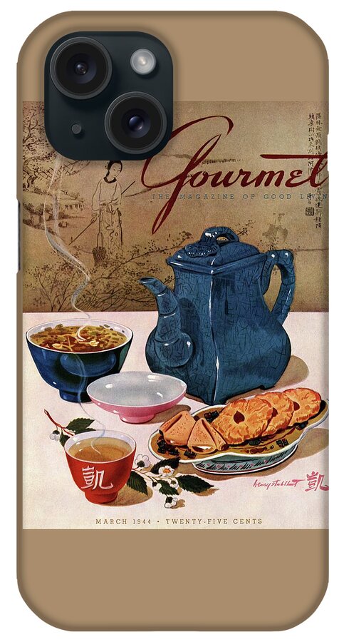 A Chinese Tea Pot With Tea And Cookies iPhone Case
