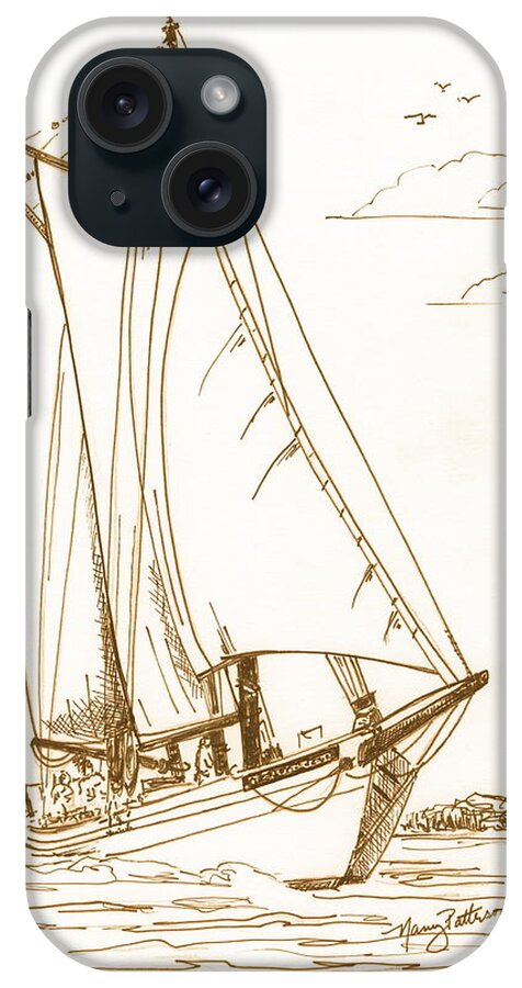 Aj Meerwald iPhone Case featuring the drawing A Day On The Bay by Nancy Patterson