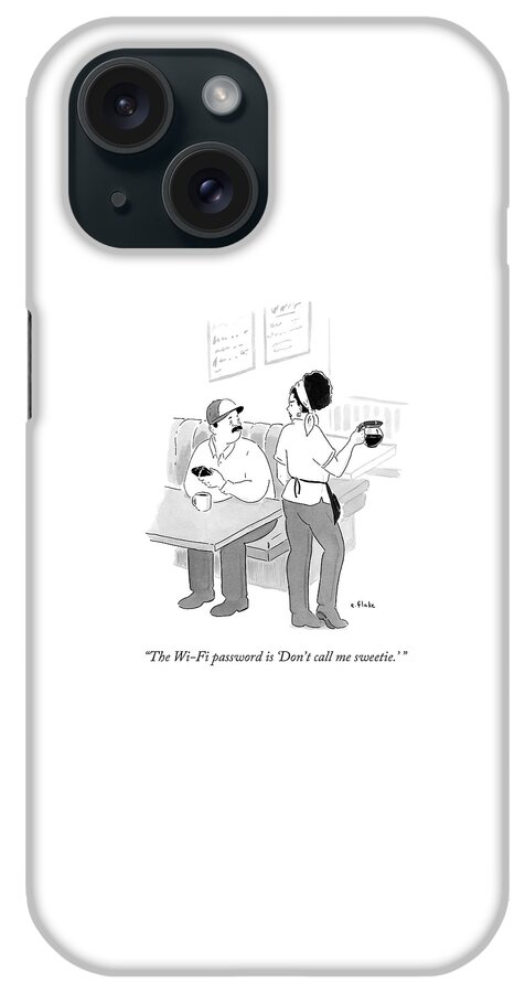 A Diner Waitress Talking To A Patron iPhone Case