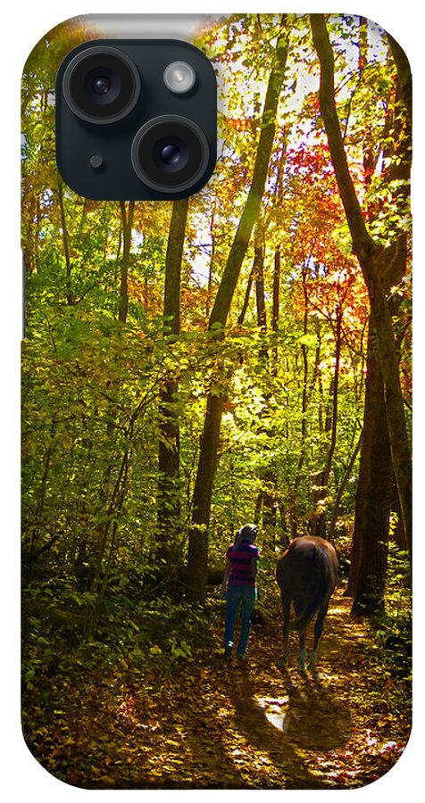 Fall iPhone Case featuring the photograph A Fall Walk With My Best Friend by Sandi OReilly