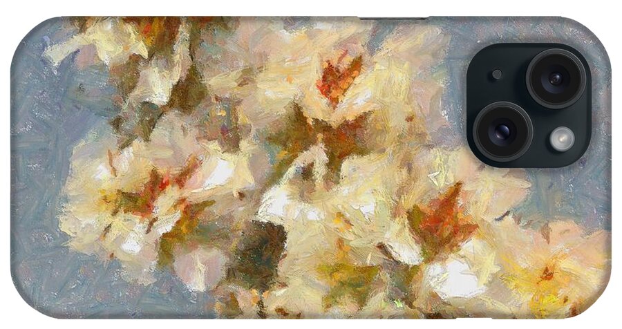 Still Life iPhone Case featuring the painting A Flourishing Cherry Branch by Dragica Micki Fortuna