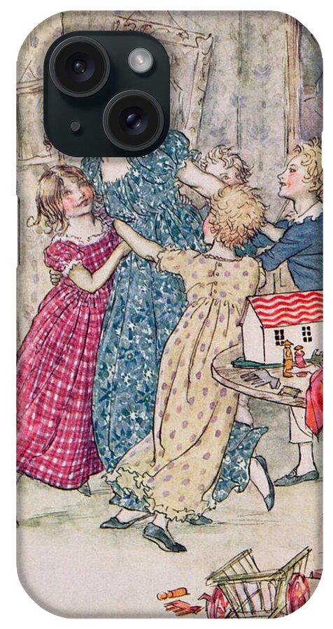 Children iPhone Case featuring the painting A Flushed And Boisterous Group, Book Illustration by Arthur Rackham