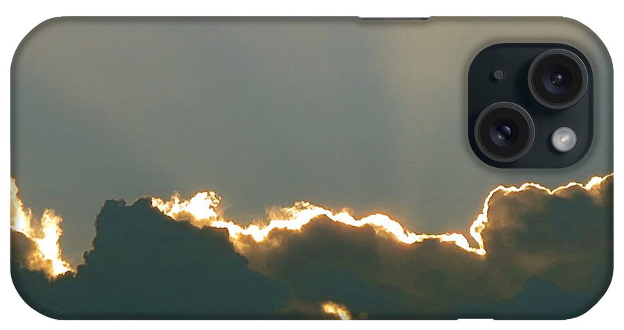 A Fragile Ray Of Sunshine. iPhone Case featuring the photograph A Fragile Ray of Sunshine. by Robert Birkenes