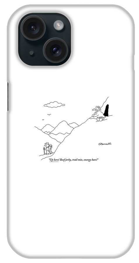 A Guru Is Seen Calling Out To A Hiker Walking iPhone Case