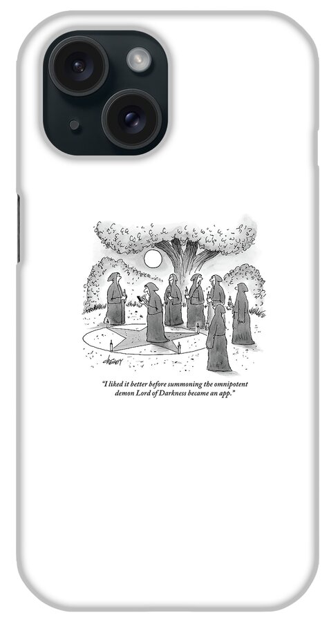 A Hooded Mystic Looks At Iphone As He Stand iPhone Case