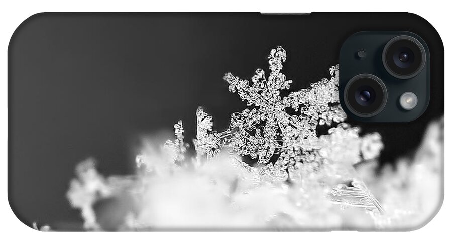 Snowflake iPhone Case featuring the photograph A Jewel of a Snowflake by Rona Black