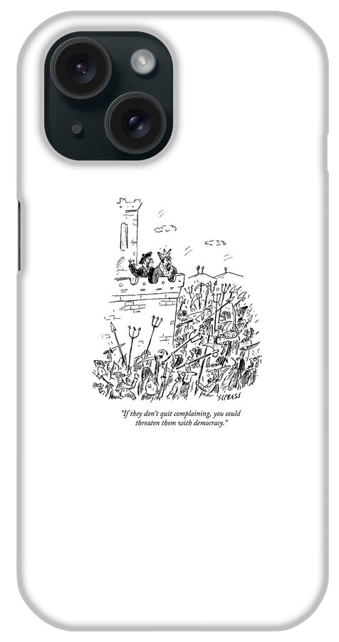 A King And His Advisor Overlook An Angry Mob iPhone Case