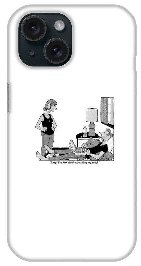 A Lazy Husband On A Couch Speaks iPhone Case