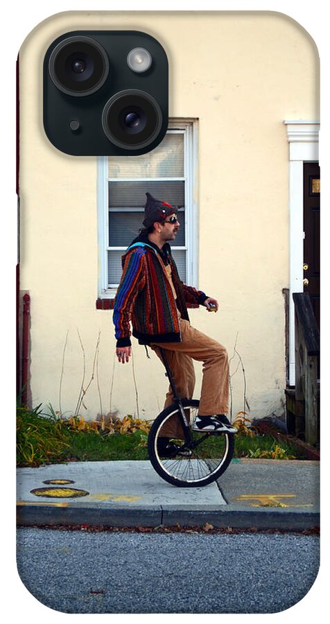 Baltimore iPhone Case featuring the photograph A Lesson in Unicycle by La Dolce Vita