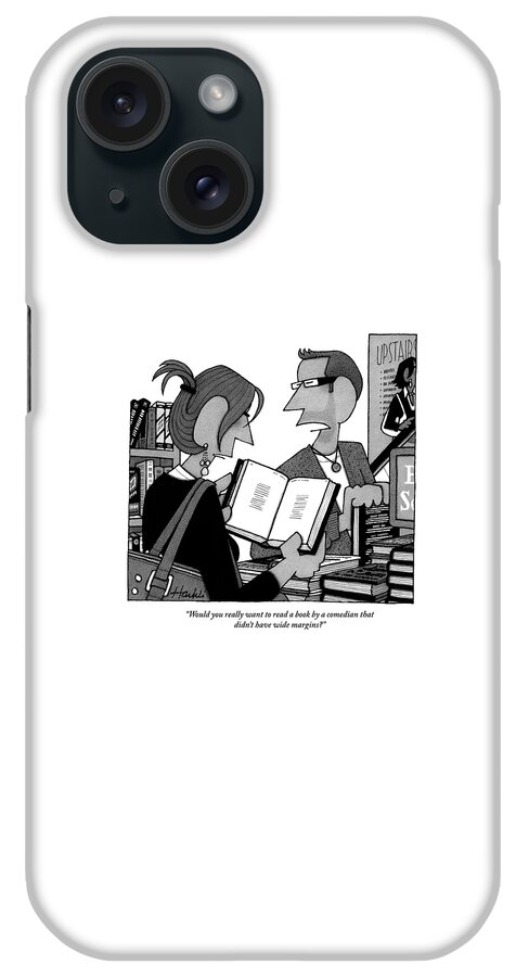 A Man And A Woman Are In A Bookstore iPhone Case