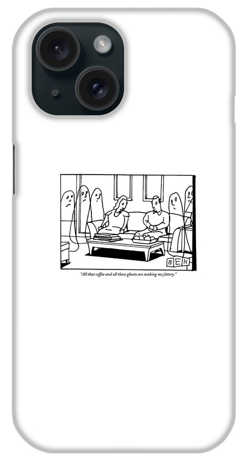 A Man And A Woman Are Sitting On A Sofa iPhone Case