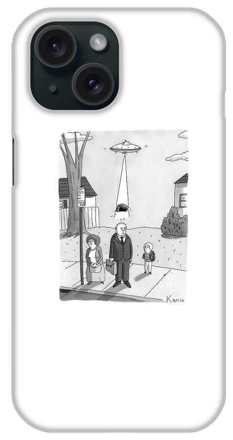 A Man Has His Toupee Abducted By Aliens Traveling iPhone Case