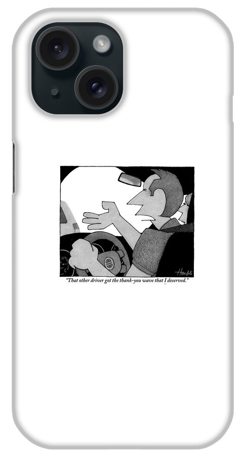A Man Is Seen Talking While Driving A Car iPhone Case