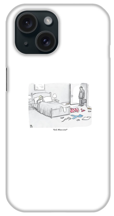 A Man Walks Into A Room To Find His Wife In Bed iPhone Case