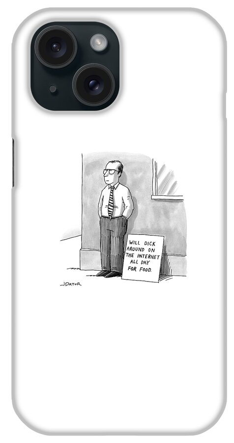 A Man With Glasses And A Tie Is Standing iPhone Case