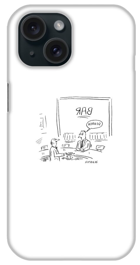 A Manis Speech Bubble With The Word Scotch iPhone Case