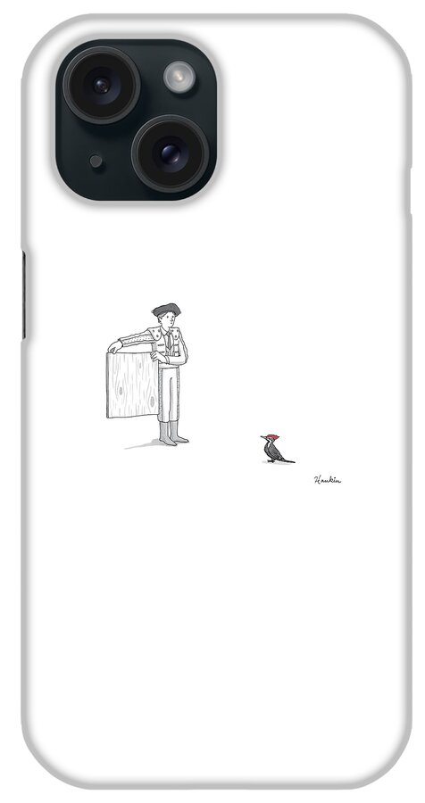 A Matador Provokes A Red-headed Woodpecker iPhone Case