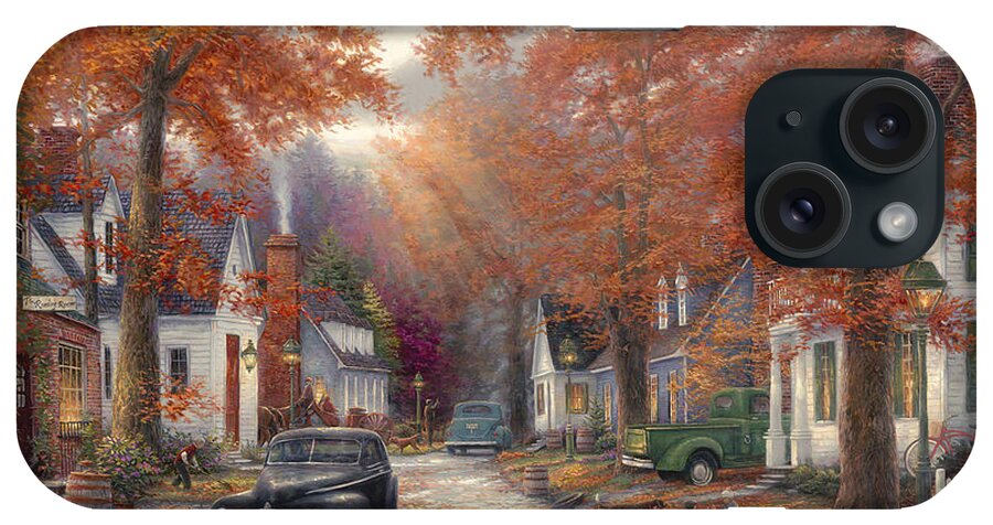 Americana iPhone Case featuring the painting A Moment On Memory Lane by Chuck Pinson