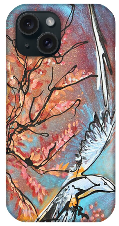 Birds iPhone Case featuring the painting A Pair of Scissors by Jonelle T McCoy