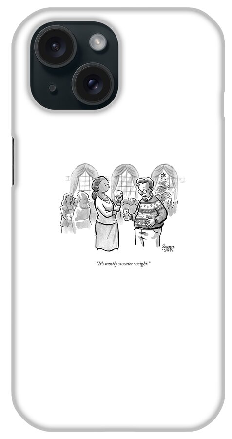 A Plump Man At A Christmas Party Talks iPhone Case