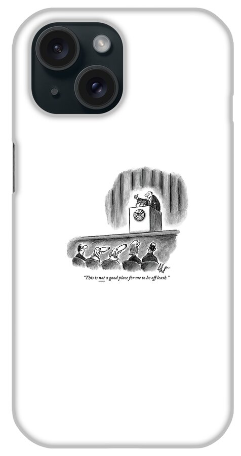 A Politician Irritates A Dog In The Audience iPhone Case