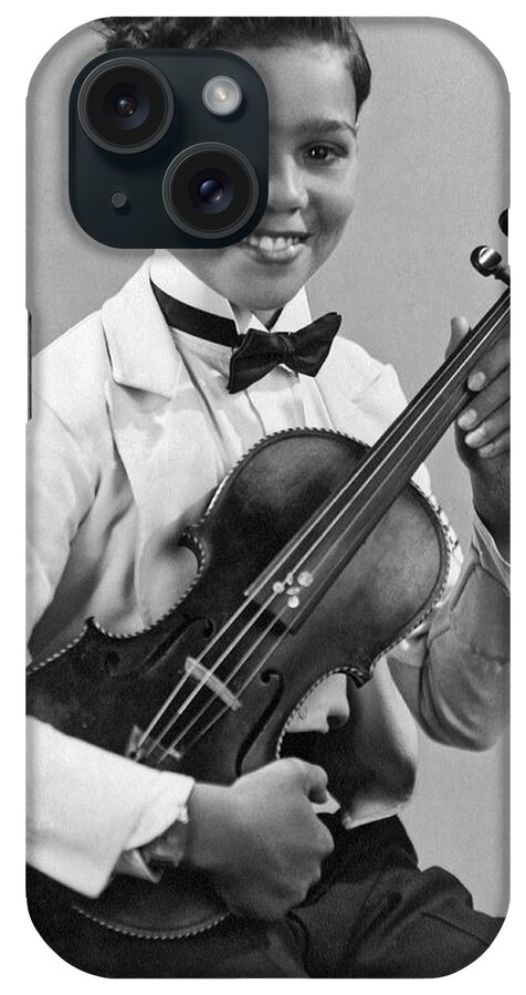 12-13 Years iPhone Case featuring the photograph A Proud And Elegant Violinist by Underwood Archives
