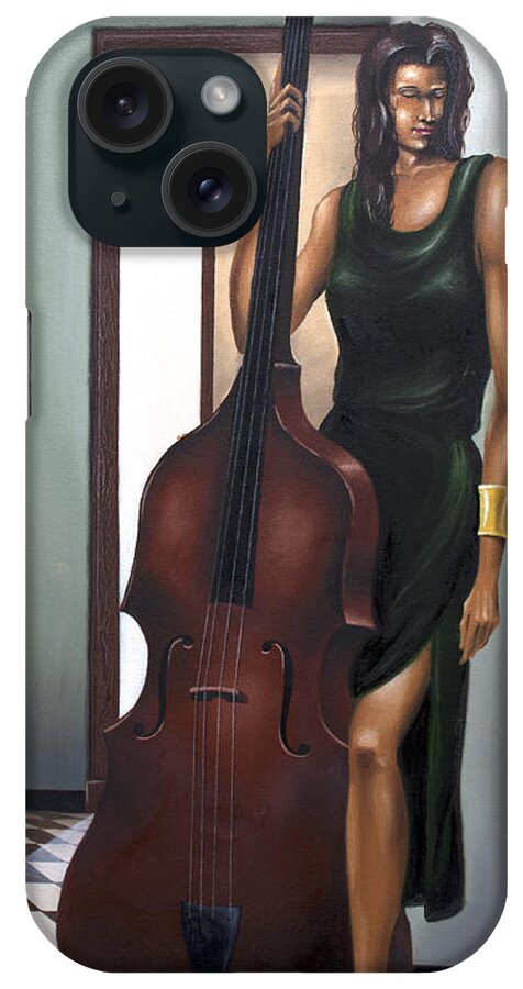 Black Fine Art iPhone Case featuring the painting A Quiet Moment by Clement Bryant