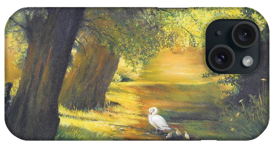 Summer iPhone Case featuring the painting A ray of sunshine by Sorin Apostolescu