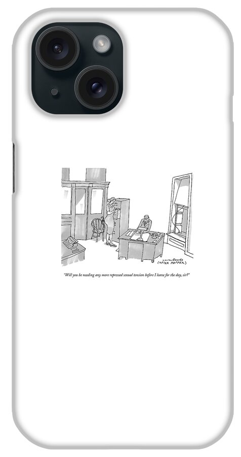 A Secretary Says To Her Boss In An Edward Hopper iPhone Case