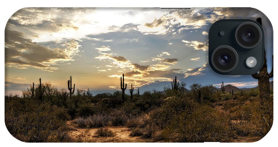 Sunset iPhone Case featuring the photograph A Sonoran Desert Sunset by Saija Lehtonen