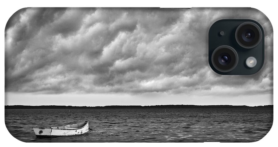 Black And White iPhone Case featuring the photograph A Storm Approaches Harkers Island by Bob Decker