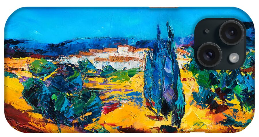 Landscape iPhone Case featuring the painting A Sunny Day in Provence by Elise Palmigiani