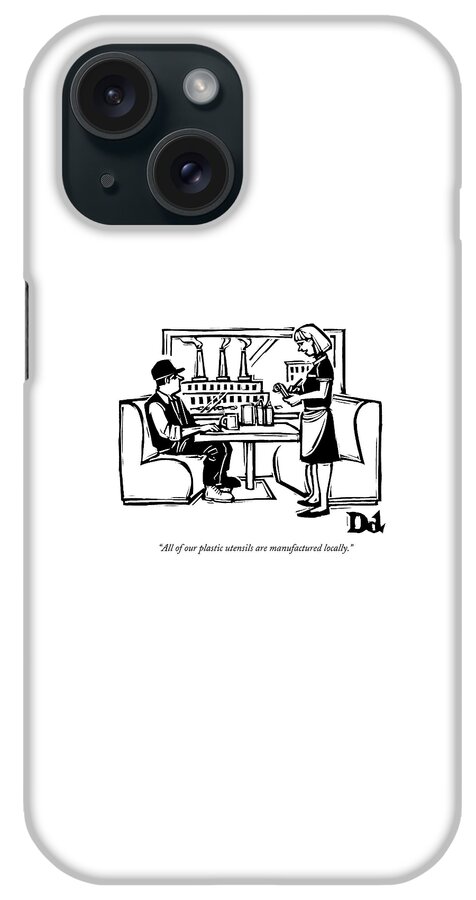 A Waitress At A Diner Talks To A Customer iPhone Case