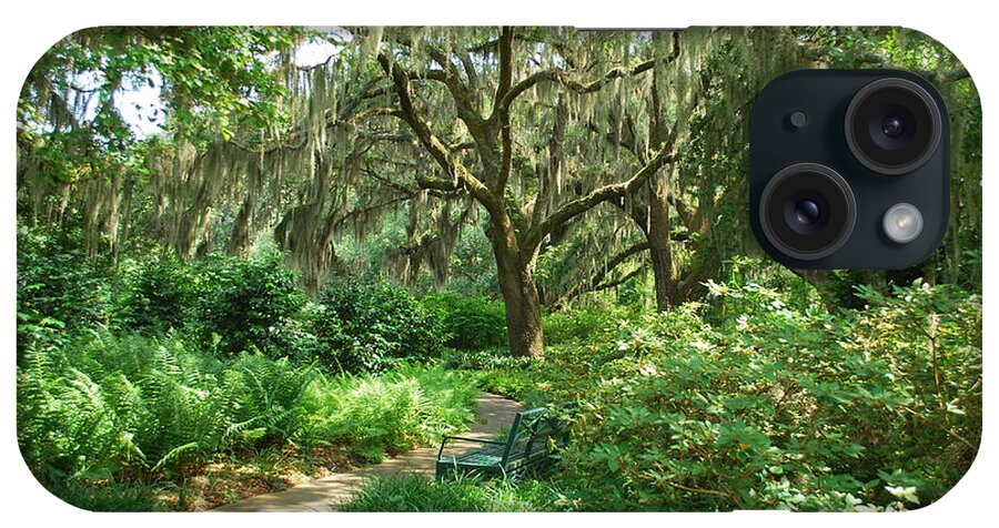Green iPhone Case featuring the photograph A Walk Through the Garden by Bob Sample