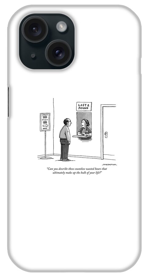 A Woman At The Lost And Found Window Speaks iPhone Case