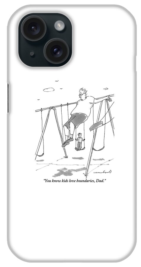 A Young Boy On A Swingset To His Father iPhone Case
