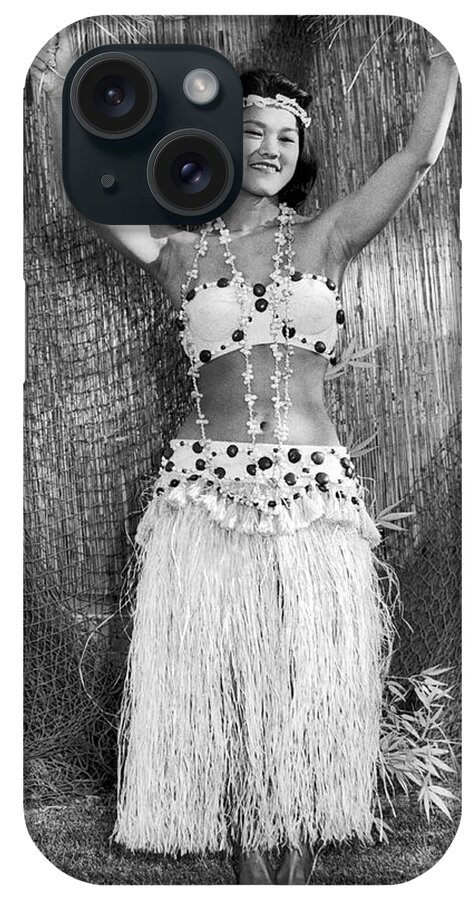 1 Person iPhone Case featuring the photograph A Young Hawaiian Hula Woman by Underwood Archives