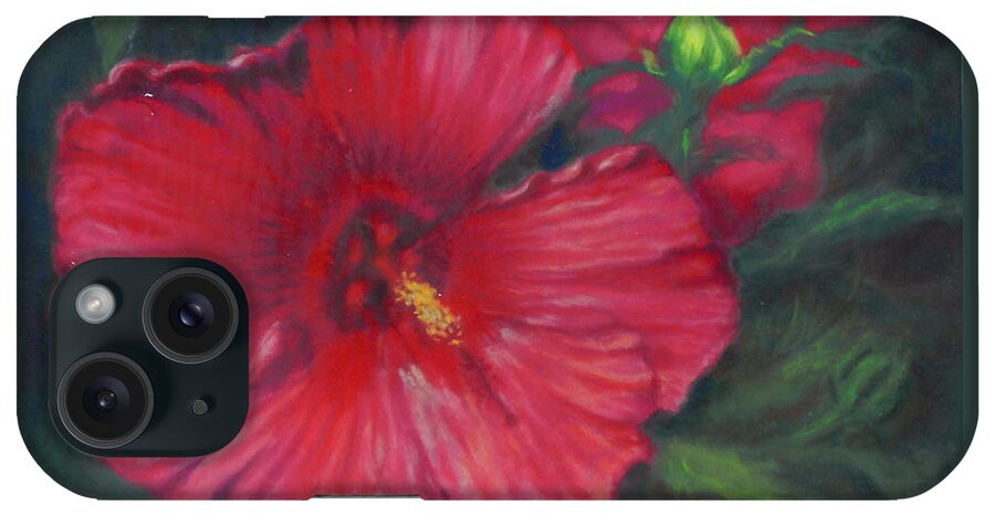 Painting Rose Mallow iPhone Case featuring the painting Abby Rose's Mallow by Harriett Masterson