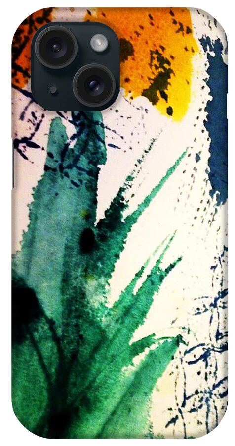 Splashes Of Color iPhone Case featuring the painting Abstract - Splashes of Color by Ellen Levinson