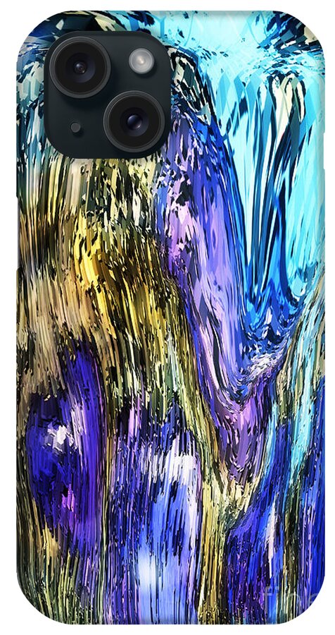 Colorful iPhone Case featuring the painting Abstract 2024 by Gerlinde Keating - Galleria GK Keating Associates Inc