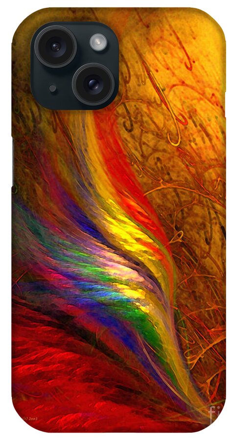 Abstract iPhone Case featuring the digital art Abstract Art Print Sayings by Karin Kuhlmann