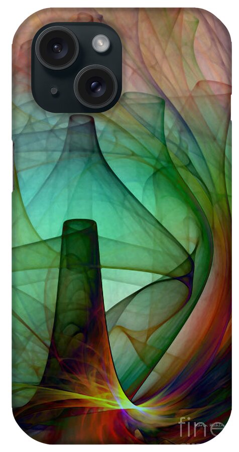 Abstract iPhone Case featuring the digital art Abstract Art Print Witches Kitchen by Karin Kuhlmann