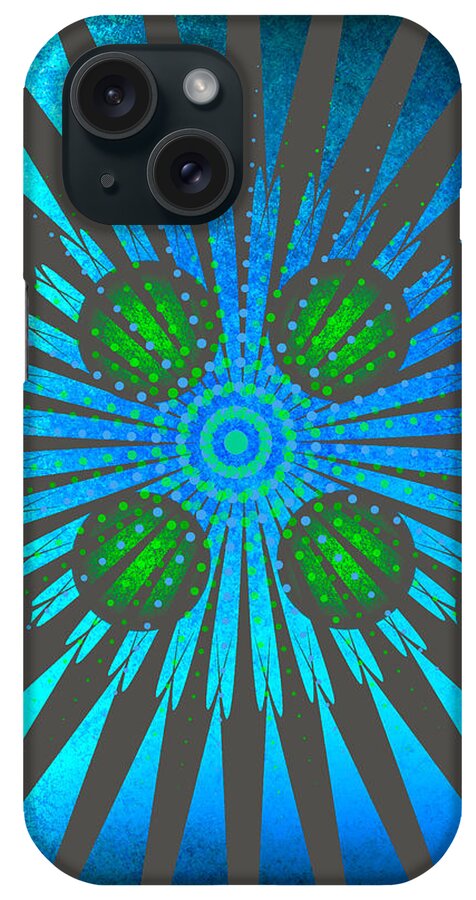 Blue iPhone Case featuring the digital art Abstract Creation Series 7 by Teri Schuster