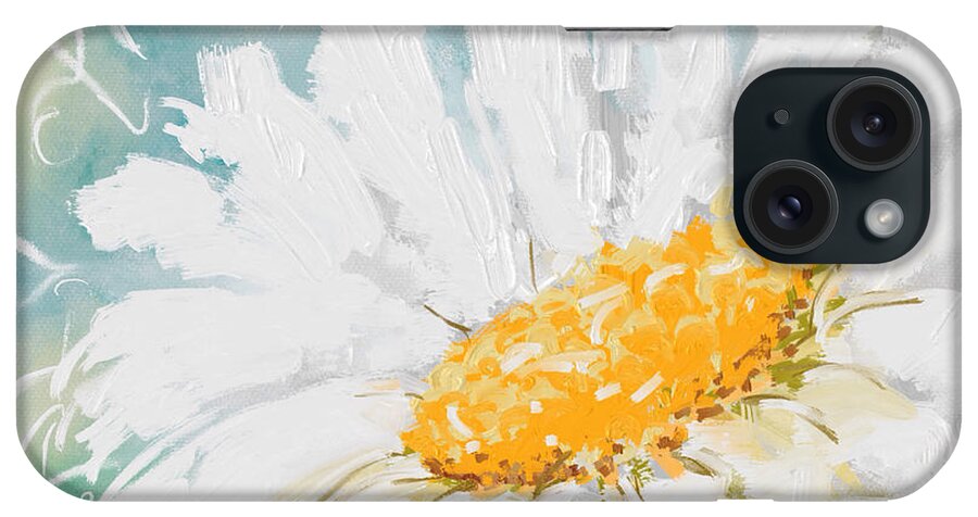 Daisy iPhone Case featuring the painting Abstract daisy by Veronica Minozzi