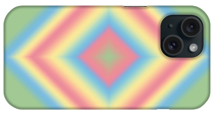 Abstracts iPhone Case featuring the digital art Abstract Diamond on Green by Karen Nicholson
