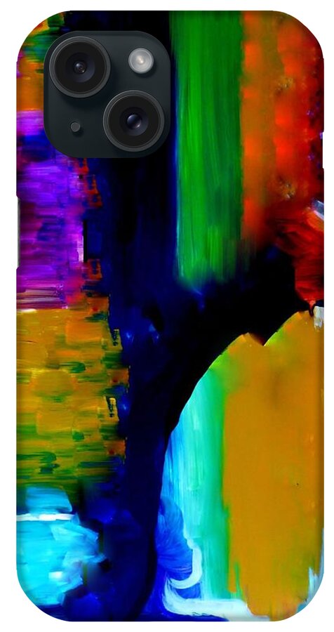Colorful iPhone Case featuring the painting Abstract Du Colour by Lisa Kaiser