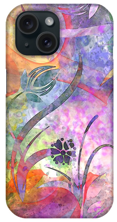 Design iPhone Case featuring the digital art Abstract Floral Designe - Panel 2 by Debbie Portwood