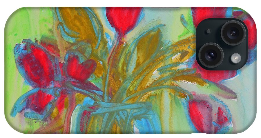 Art iPhone Case featuring the painting Abstract Flowers by Patricia Awapara